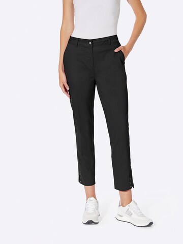 Regular Pantalon à plis heine en noir : devant