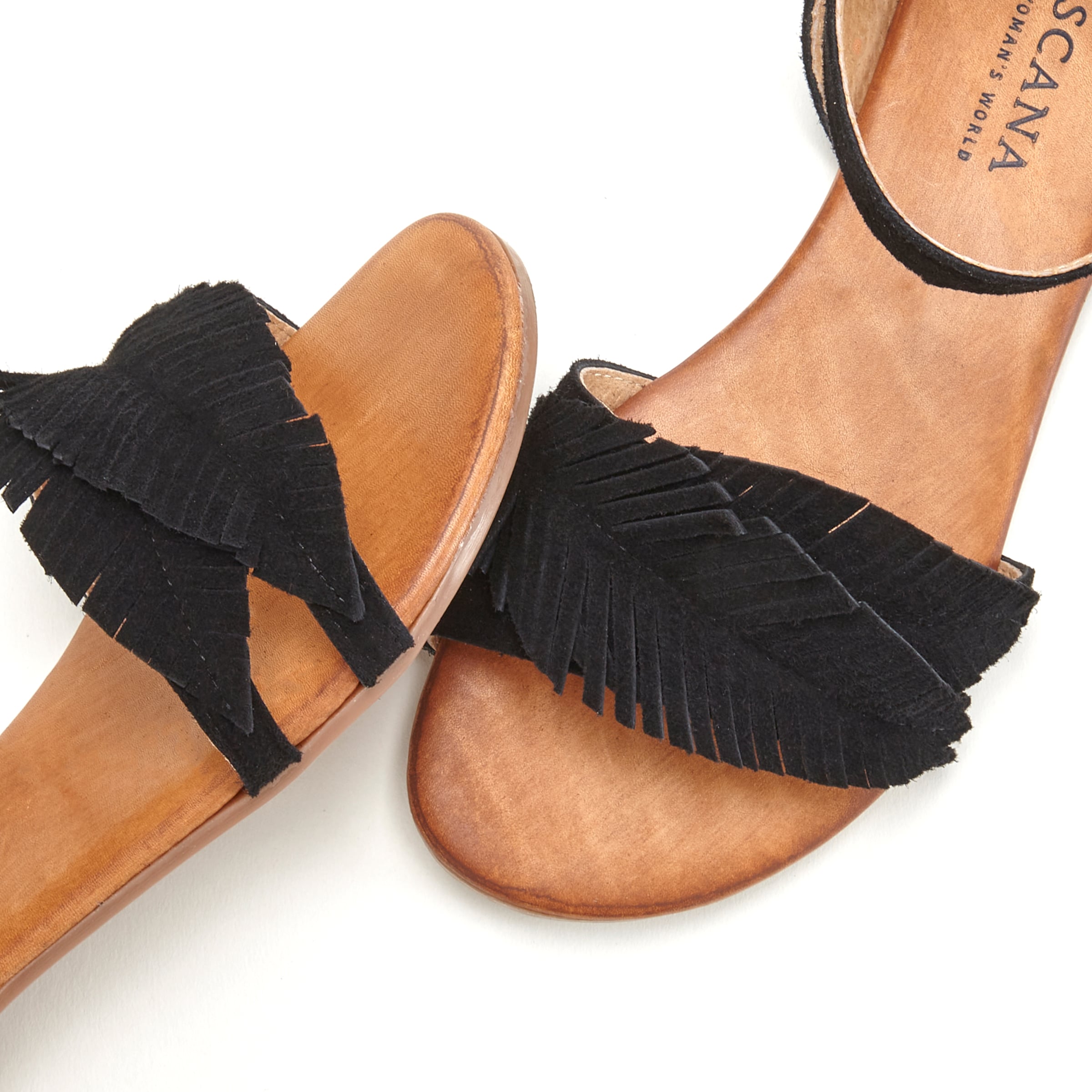 LASCANA Sandały z rzemykami w kolorze czarny