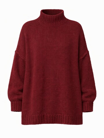 Worldclassca Oversized Sweater 'Strickpullover Oversized mit Stehkragen' in Red