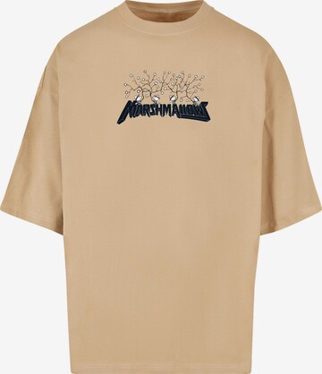 Merchcode Shirt 'Peanuts - Marshmallows' in Beige: voorkant