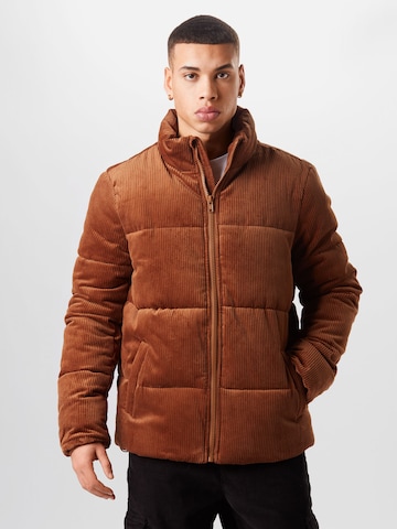 Urban Classics Winter Jacket in Brown: front