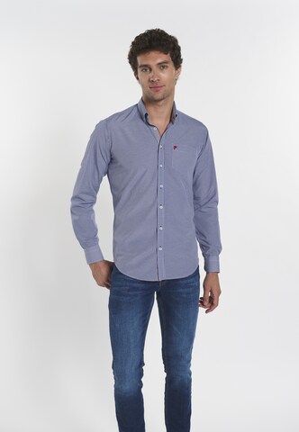 DENIM CULTURE Regular fit Button Up Shirt 'Benjamin' in Blue: front