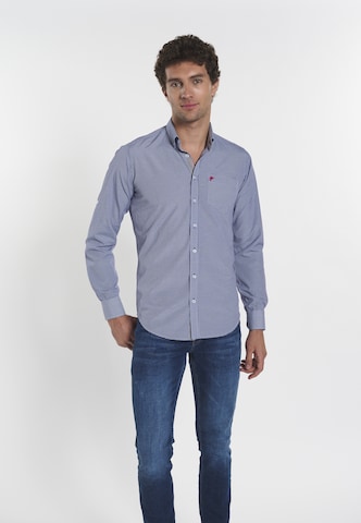 mėlyna DENIM CULTURE Standartinis modelis Marškiniai 'Benjamin': priekis