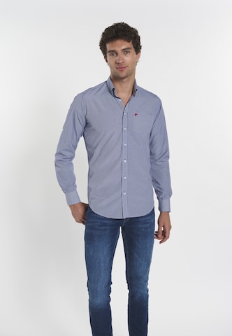 DENIM CULTURE Regular fit Overhemd 'Benjamin' in Blauw: voorkant