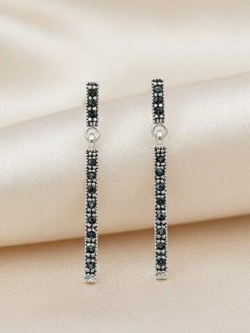 La Moda Me - Pendientes 'Night Dinner - Sterling Silver Elegant Evening' en negro