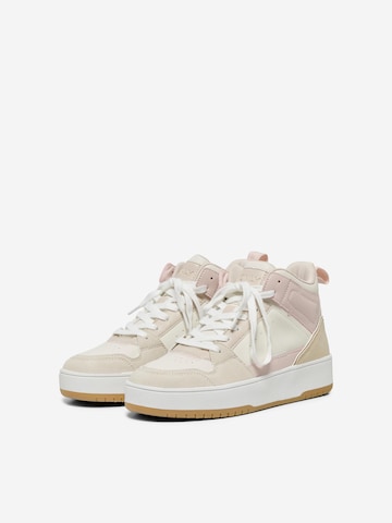 ONLY High-Top Sneakers 'Saphire' in Beige