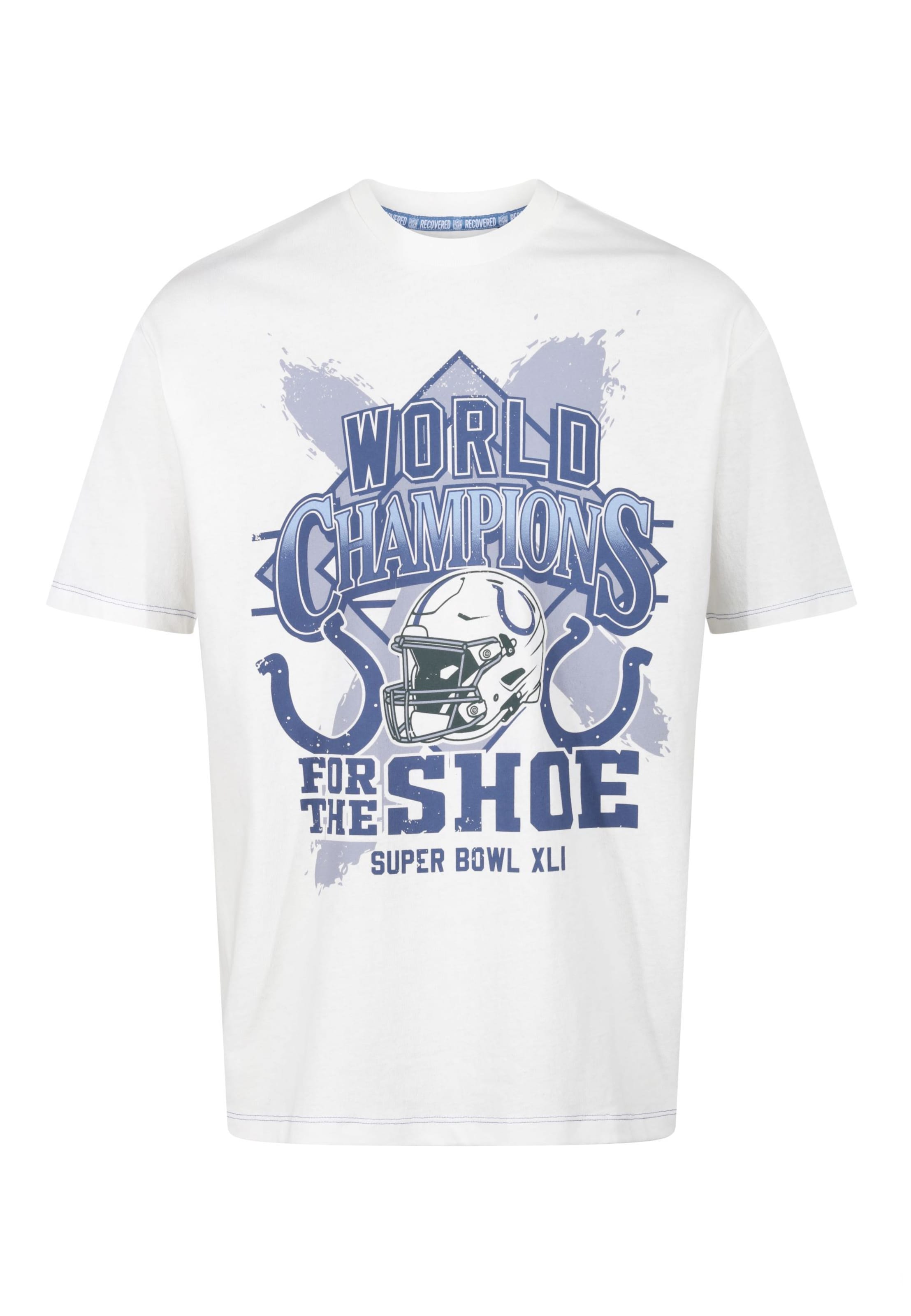 Recovered T-Shirt 'NFL Colts World Champs' in Beige: Vorderseite