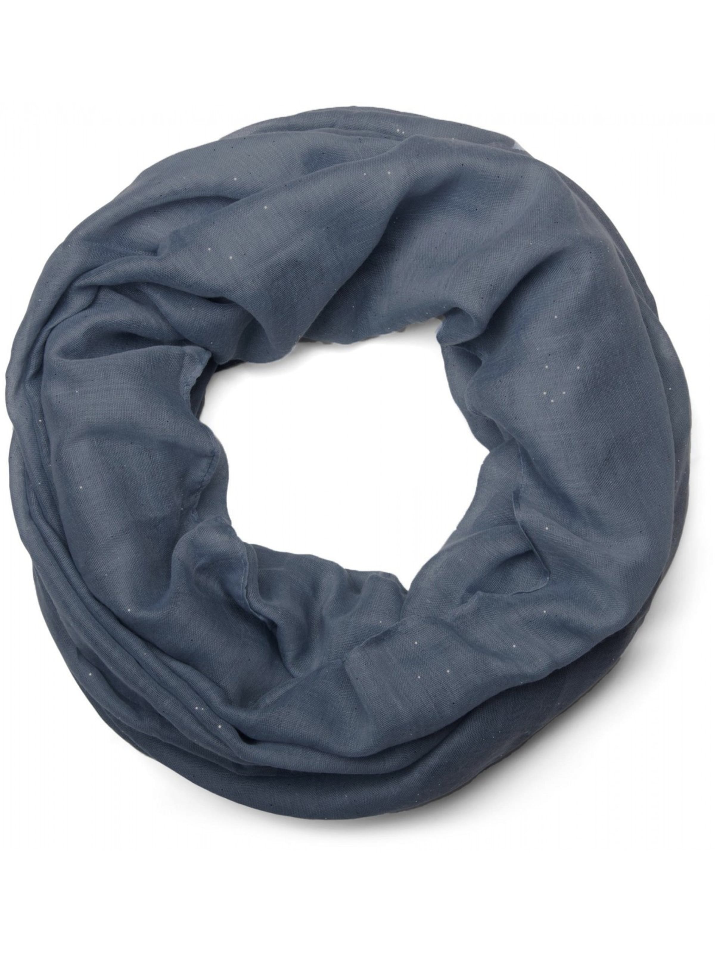 styleBREAKER Loop scarf 'Loop mit Glitzer unifarben' in Blue: front