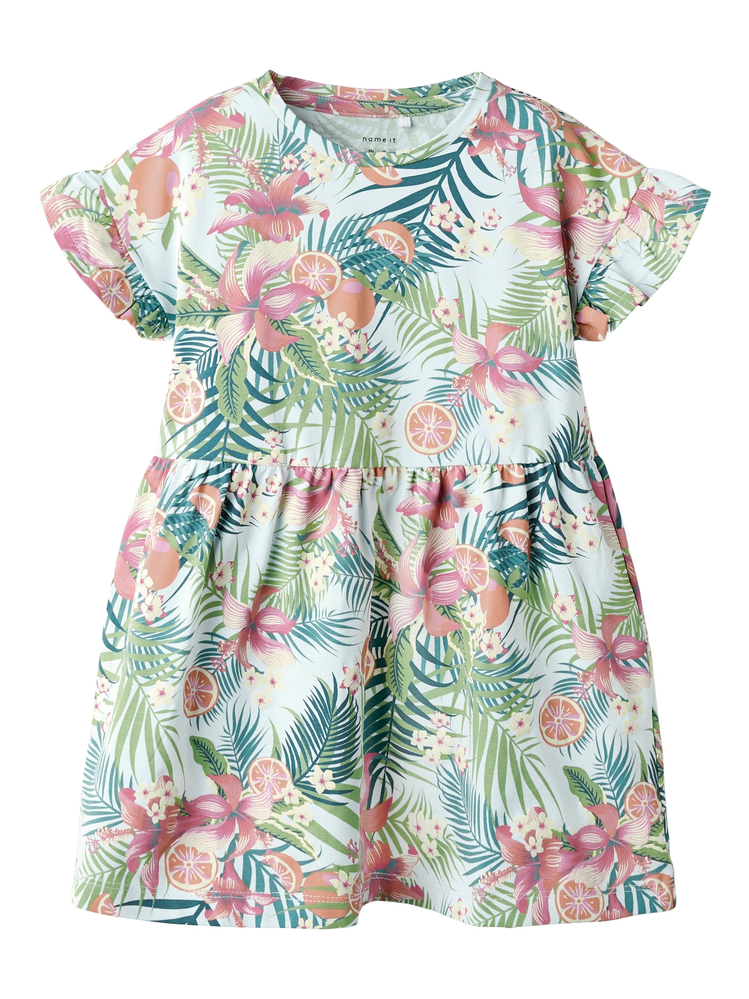 NAME IT Dress 'NMFJunni' in 92 in Pastel blue / Dark green / Mandarine / Rose, Item view