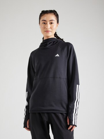 melns ADIDAS PERFORMANCE Sportiska tipa džemperis 'Own The Run': no priekšpuses
