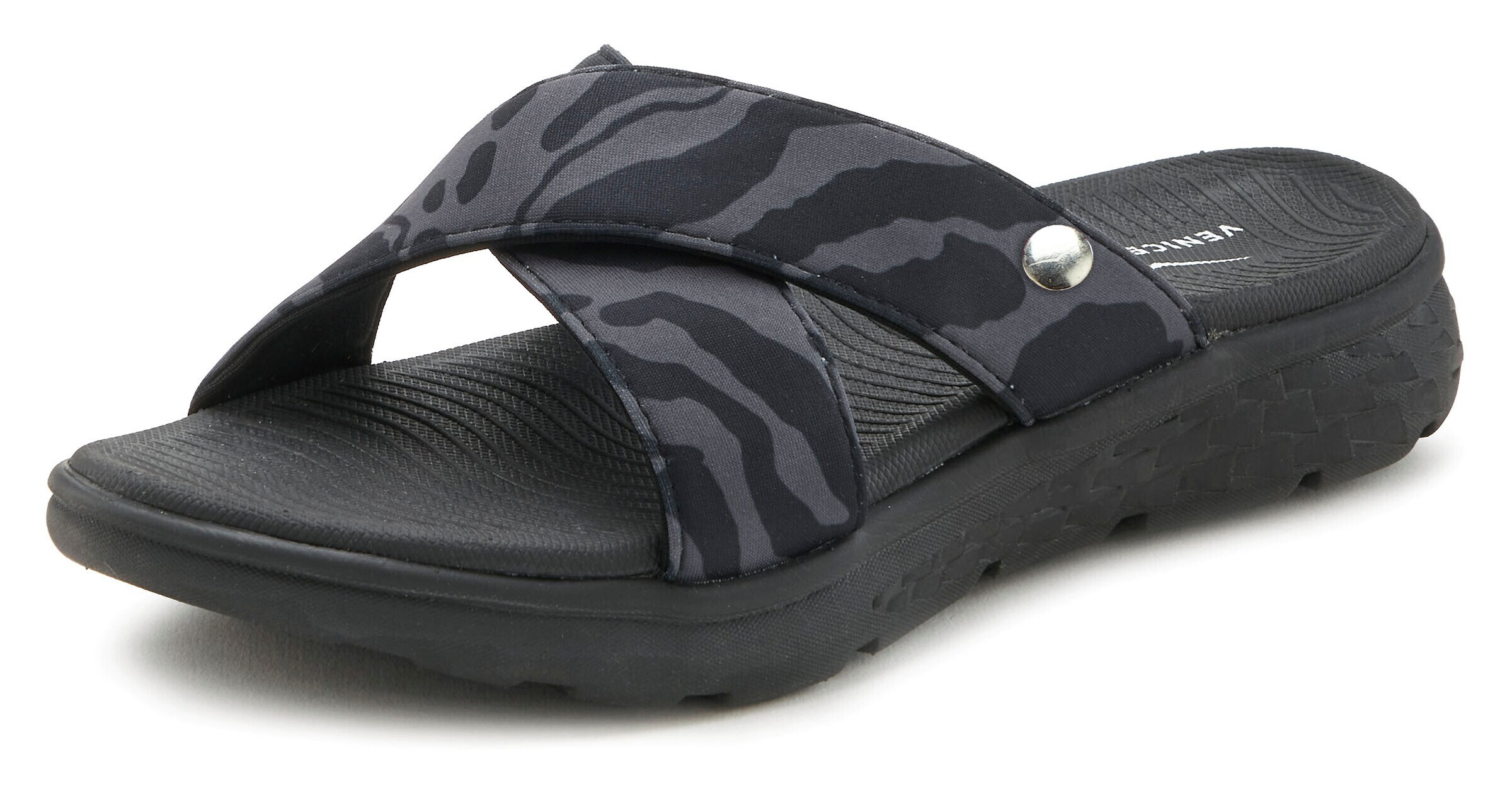 VENICE BEACH Mules in Black: front