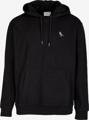 Cleptomanicx Kapuzenpullover 'Embro Gull Mono' in Schwarz: Vorderseite
