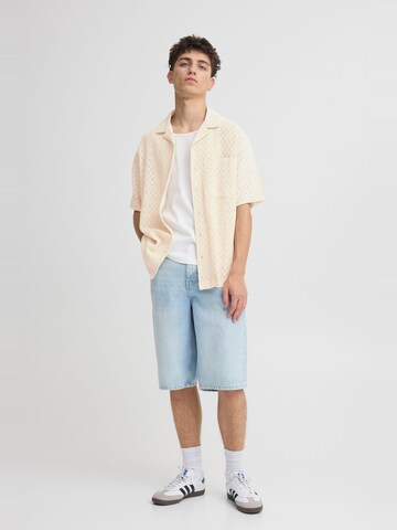!Solid Comfort fit Overhemd ' SDTeagan ' in Beige