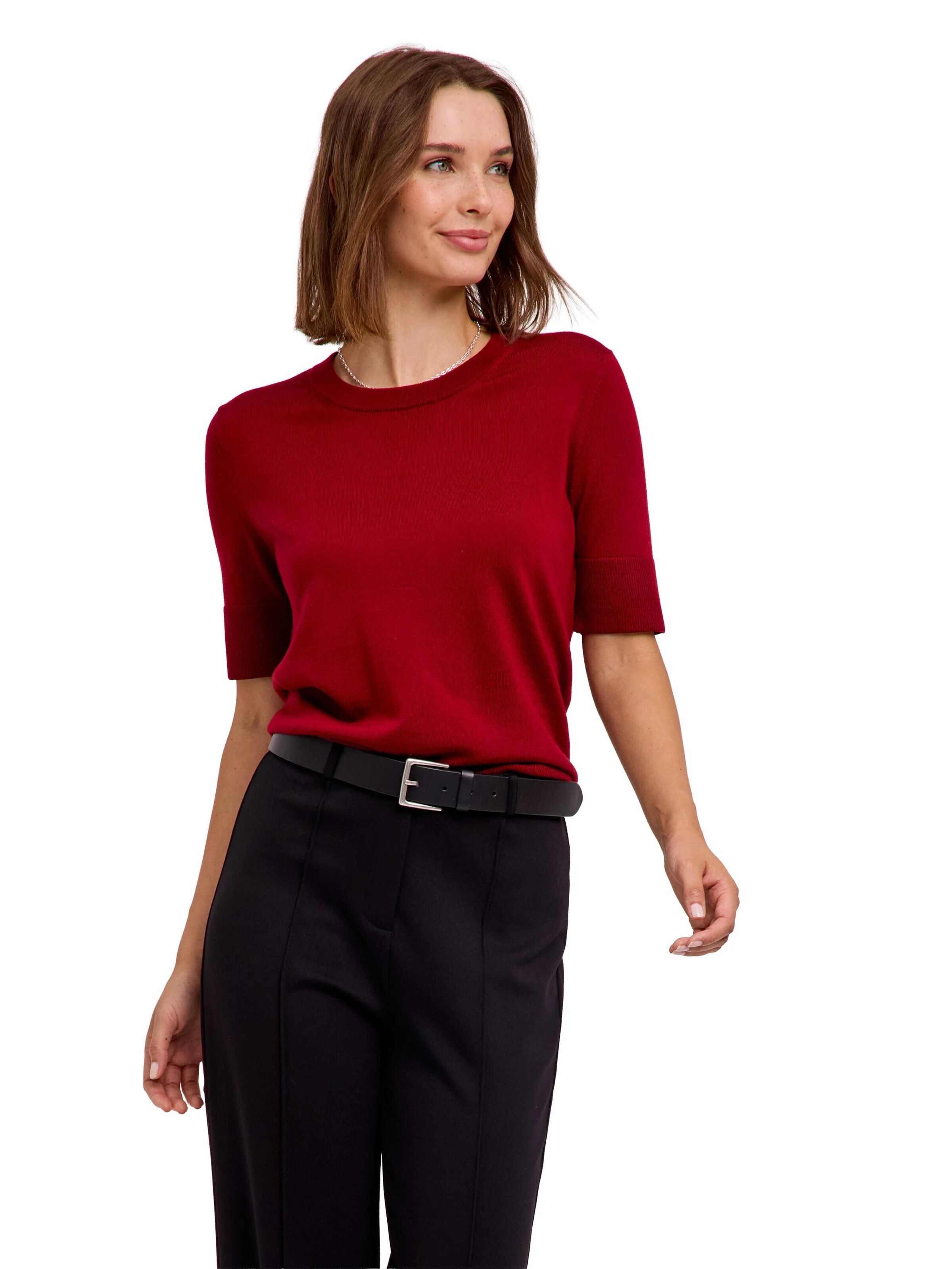 FALKE Pullover 'Pure Merino Wool' in Rot: Vorderseite