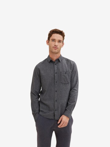 TOM TAILOR Regular fit Button Up Shirt 'Grindle Flannel' in Blue