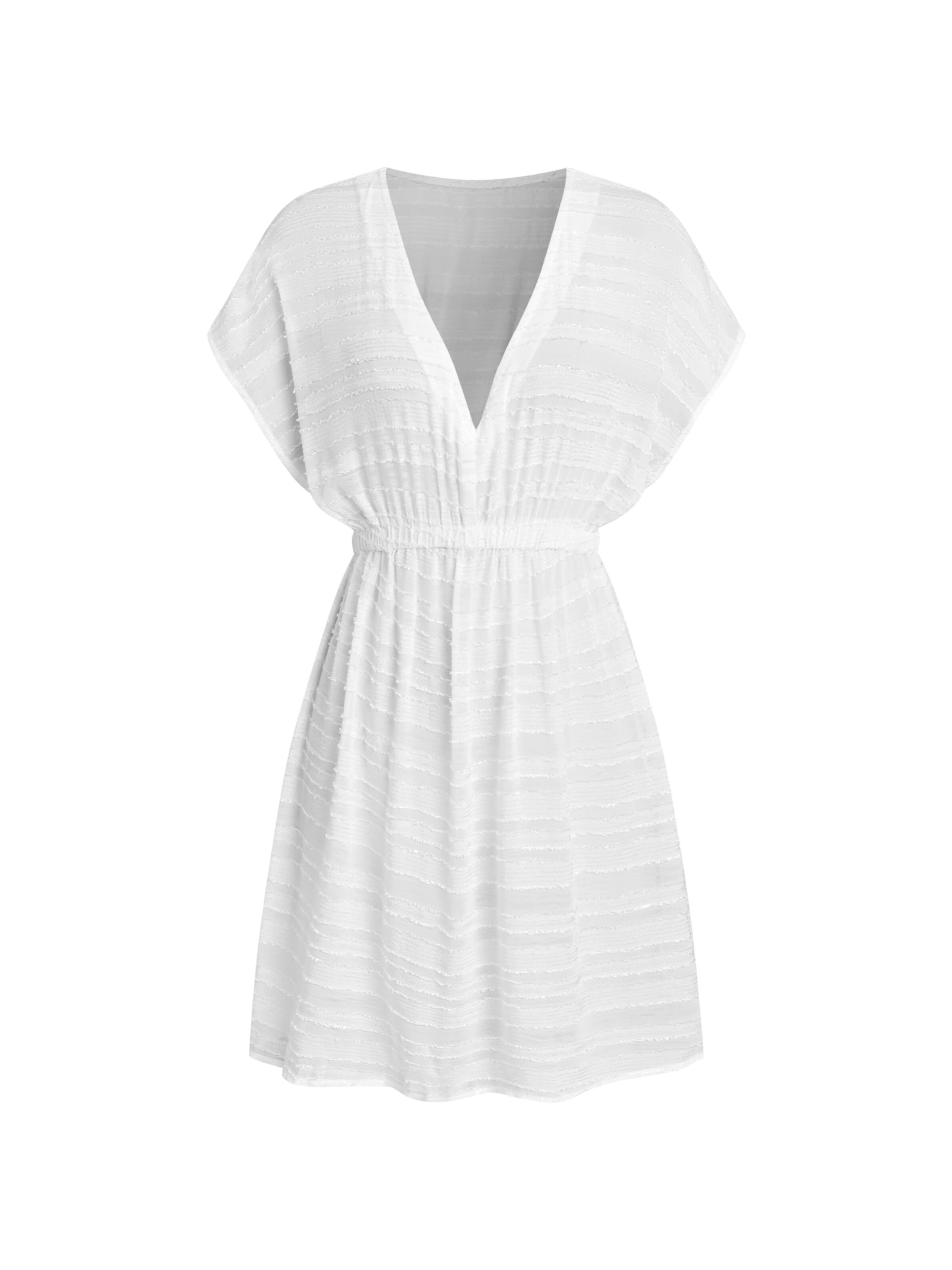 Cupshe Strandkleid 'Elasticized waist'‌‌‌‌‌‌‌ in Weiß: Vorderseite