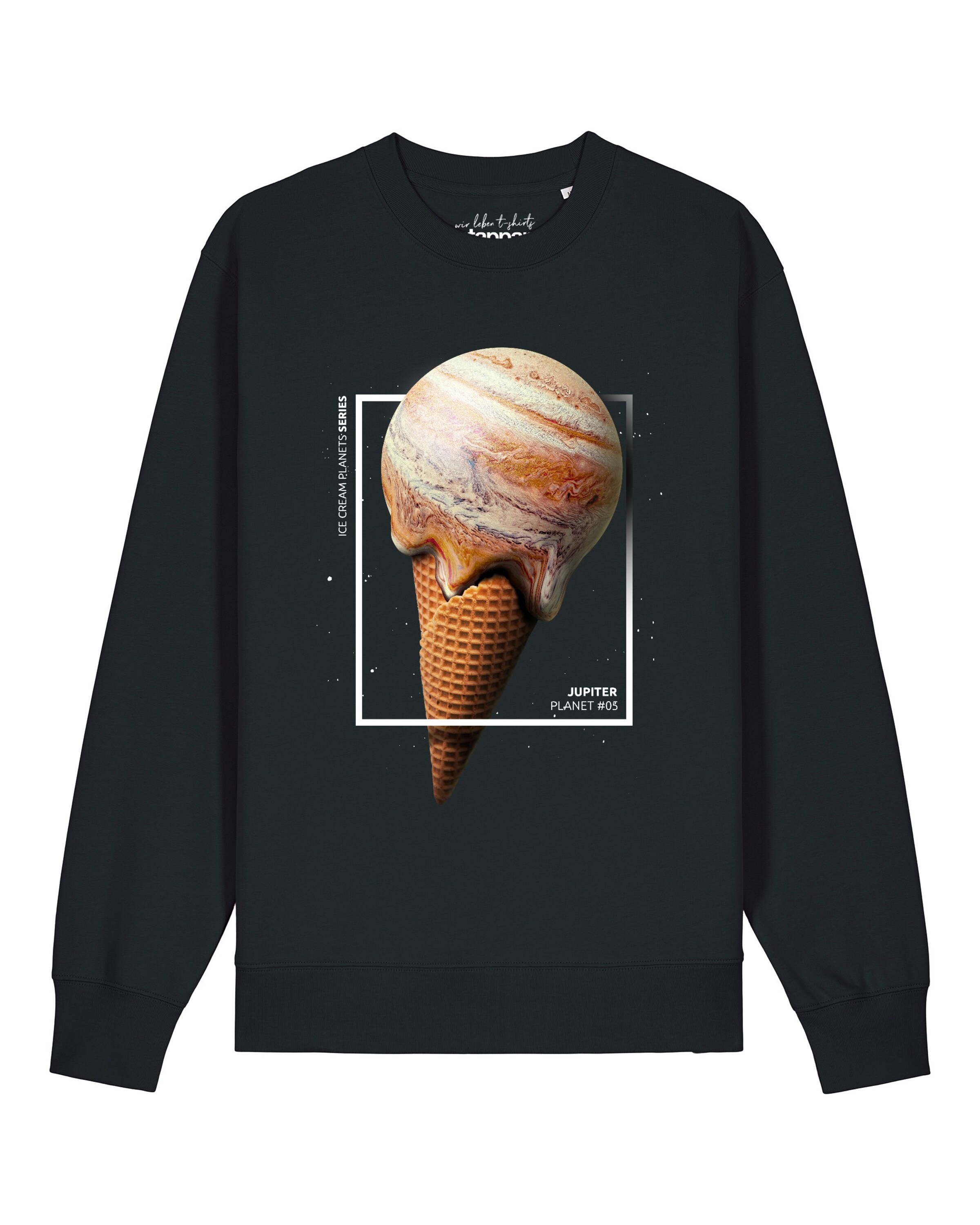 Sweat-shirt 'Jupiter Planet' Watapparel en noir : devant