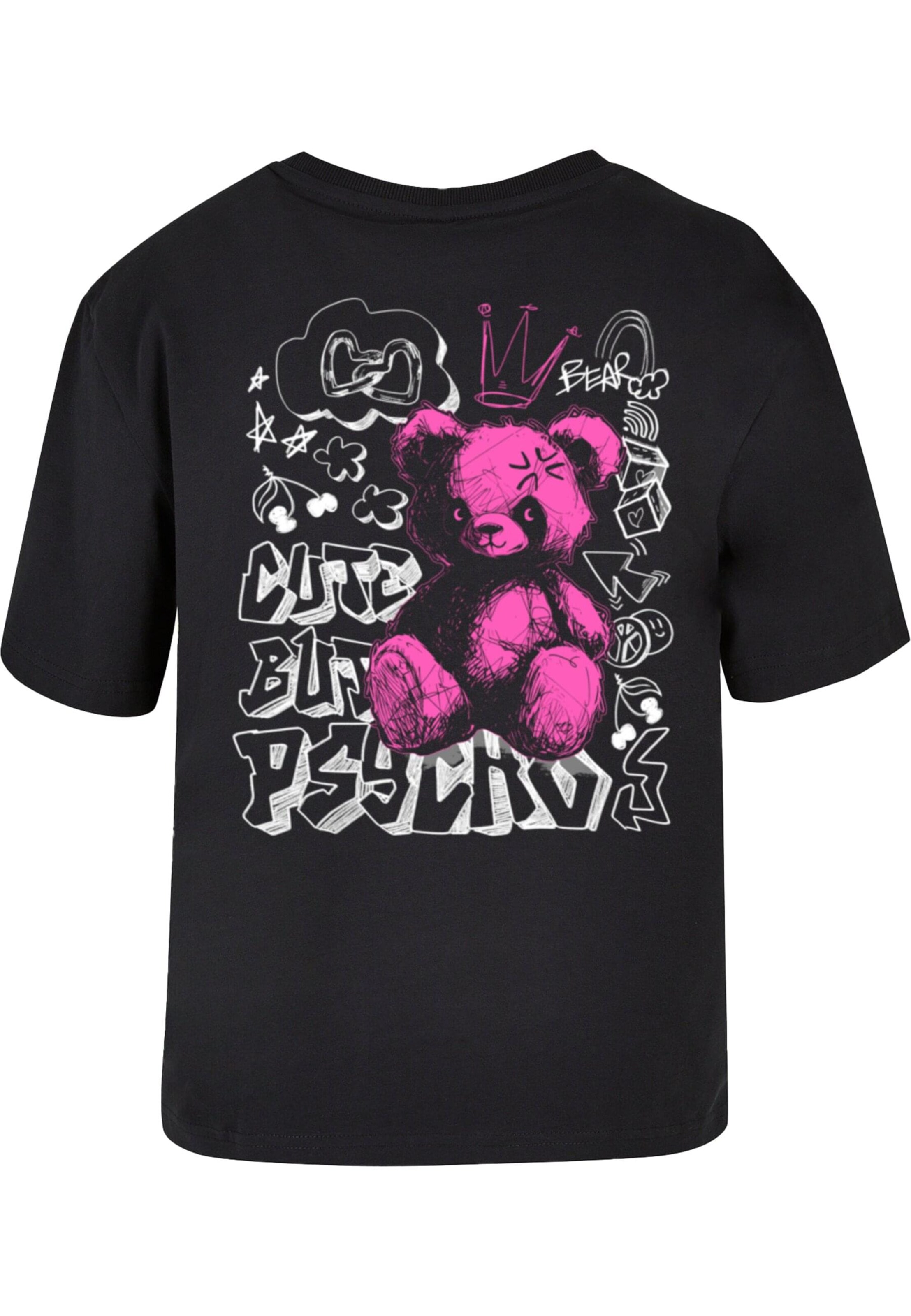 Maglietta 'Cute But Psycho' di Miss Tee in nero