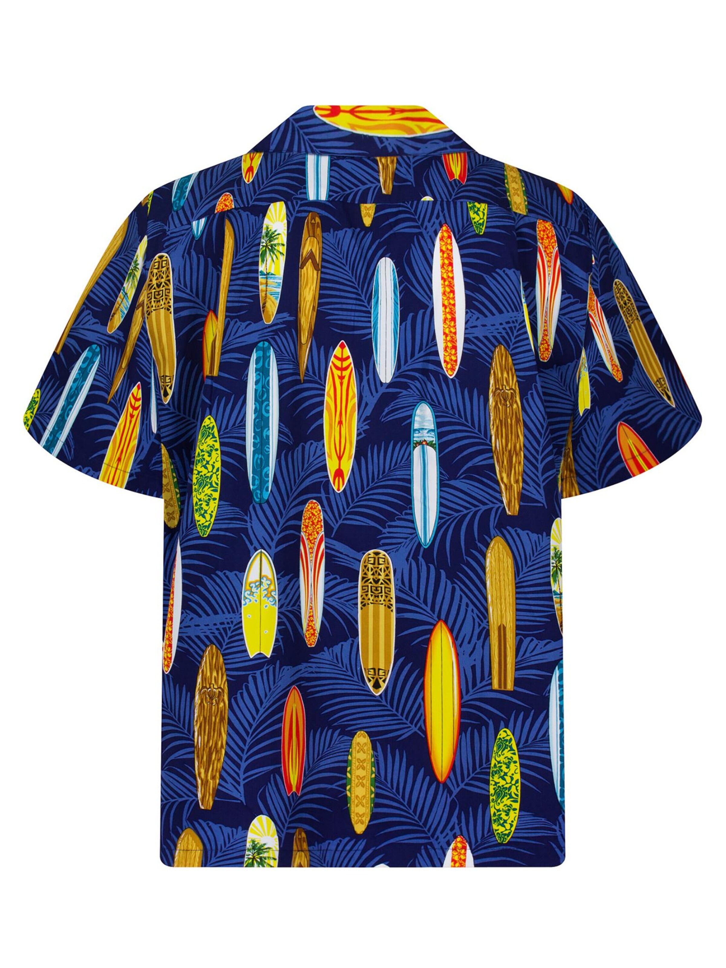 KY's Regular fit Button Up Shirt 'Surfbretter Allover' in Blue