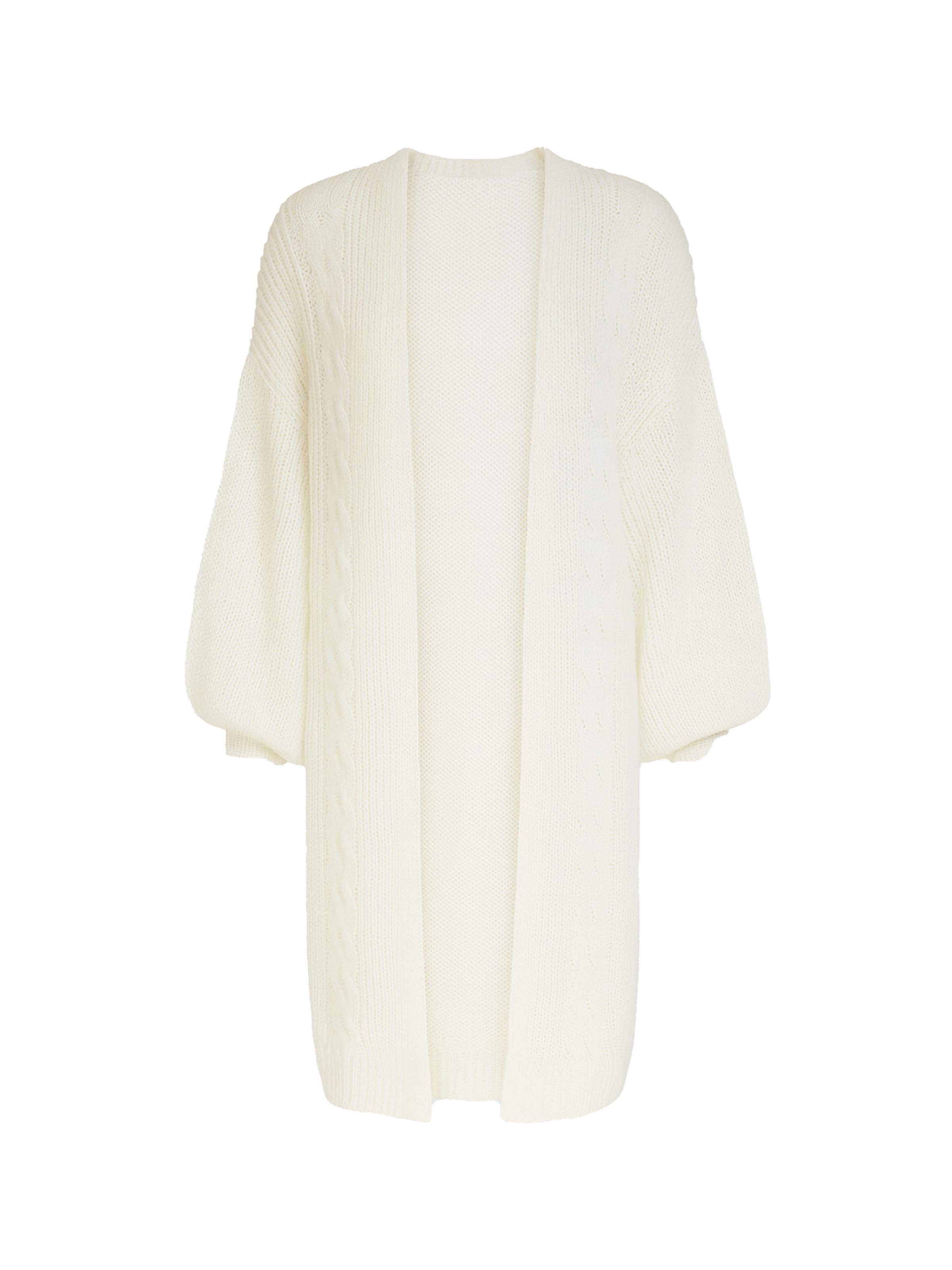 Elara Lang cardigan i hvid: forside