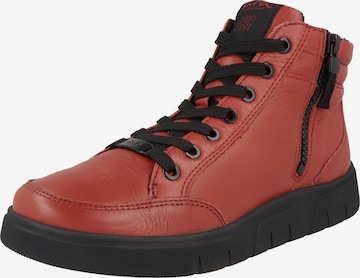 ARA Lace-Up Ankle Boots in Red: front