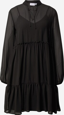 VILA - Vestido camisero en negro: frente