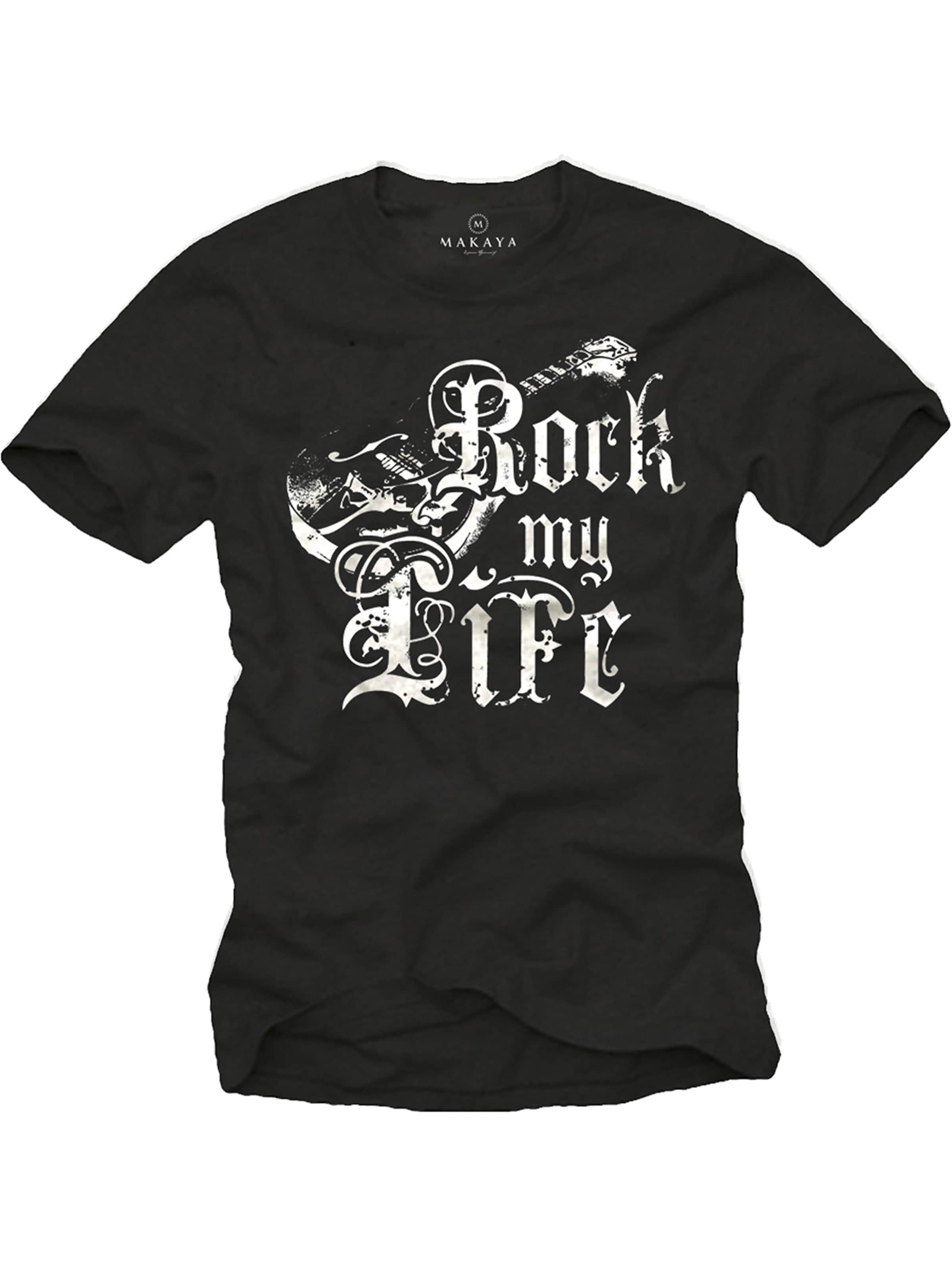 MAKAYA Shirt 'Rock my Life' in Black: front