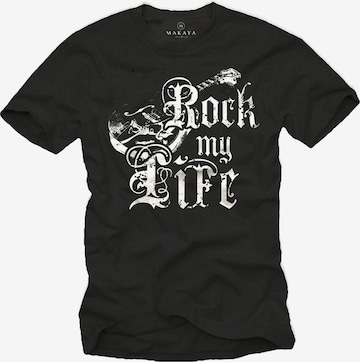 MAKAYA Shirt 'Rock my Life' in Black: front