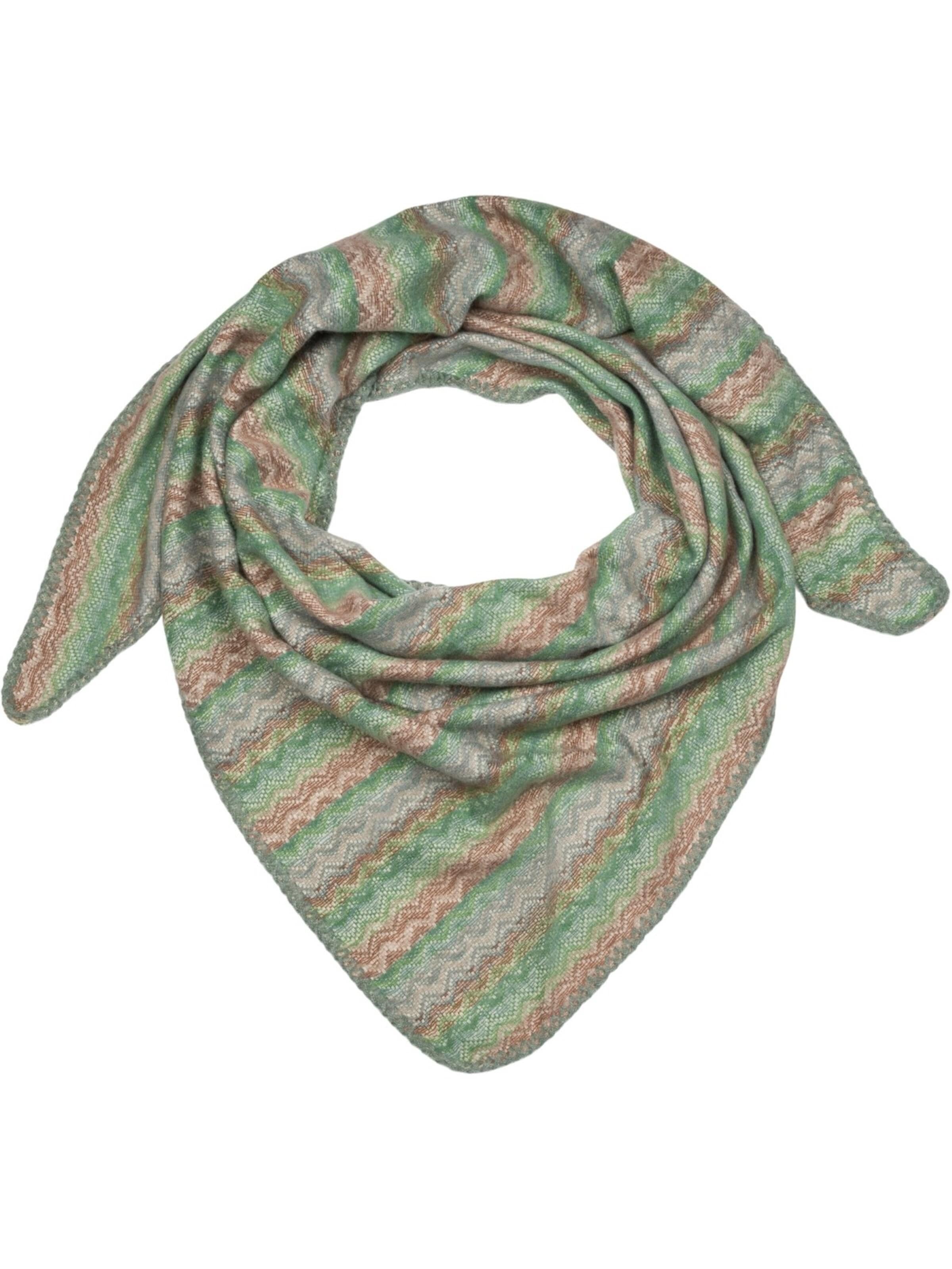 styleBREAKER Tuch 'Dreieckstuch Zick-Zack Webmuster'‌‌‌‌‌‌‌‌‌‌ in One Size in grün, Produktansicht