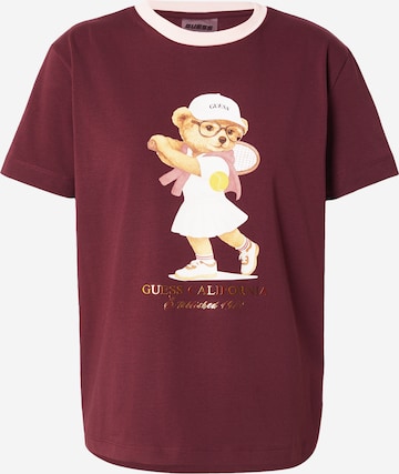 GUESS - Camisa 'TENNIS LADY BEAR' em vermelho: frente