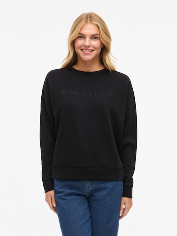 Sweat-shirt 'VIReflect' VILA en noir : devant