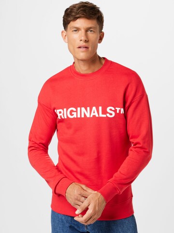 Sweat-shirt 'CLEAN' JACK & JONES en rouge : devant