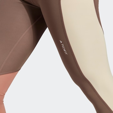 ADIDAS PERFORMANCE Skinny Παντελόνι φόρμας 'Techfit Colorblock' σε καφέ