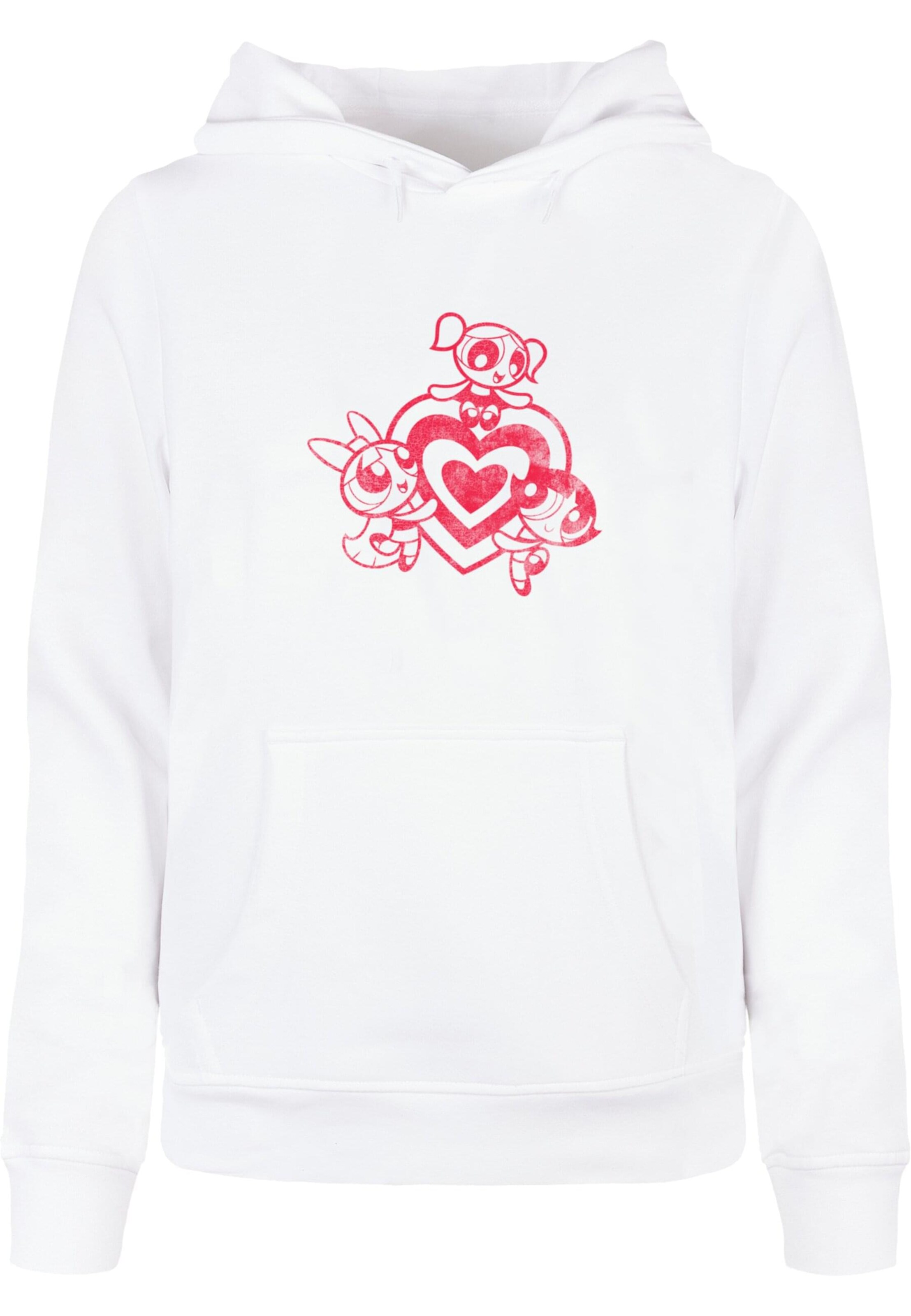 Merchcode Sweatshirt 'The Powerpuff Girls' in Wit: voorkant