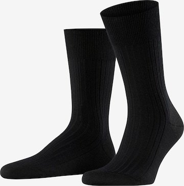 FALKE Socken 'Bristol Pure' in Schwarz: Vorderseite
