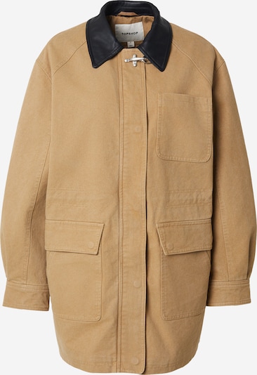 TOPSHOP Välikausitakki 'POSIE' värissä kameli / musta, Tuotenäkymä