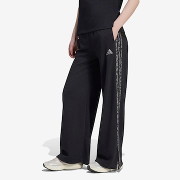 melns ADIDAS SPORTSWEAR Platas staras Sporta bikses: no priekšpuses