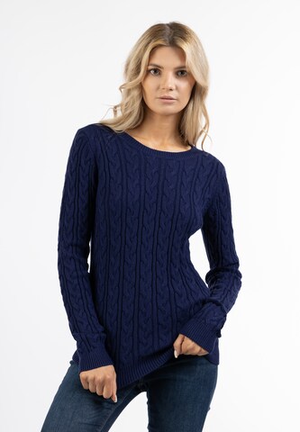 usha BLUE LABEL Sweater in Blue: front