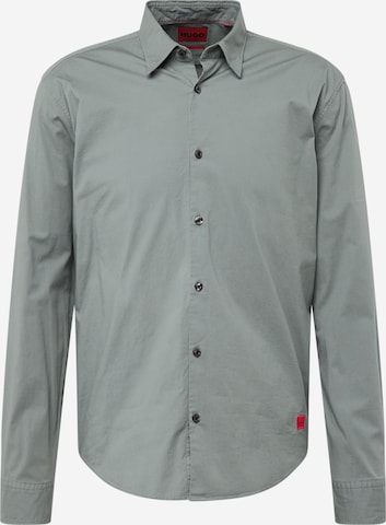 HUGO Red Slim fit Button Up Shirt 'Ermo' in Green: front