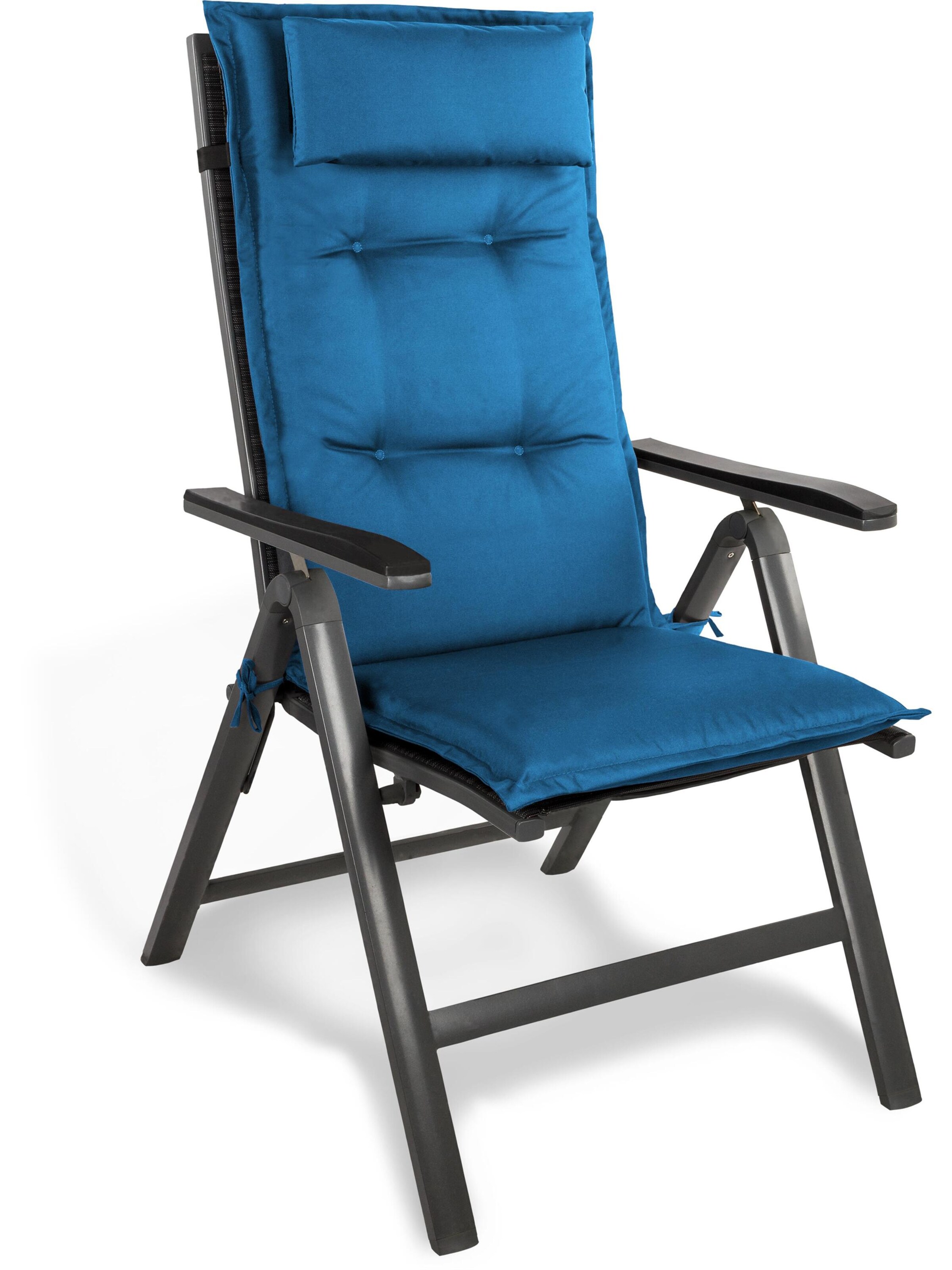 Aspero Stuhlauflage in Blau: Vorderseite