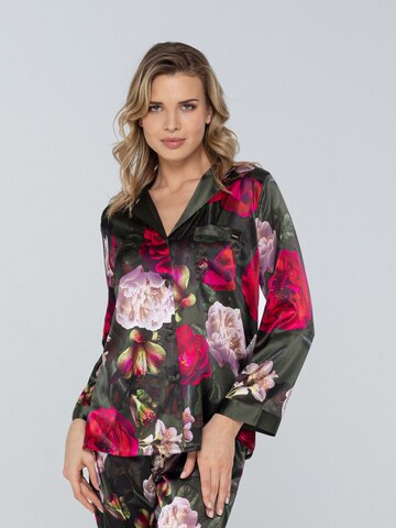 Marc & André Pajama Shirt 'PETAL BEAUTY' in Green: front