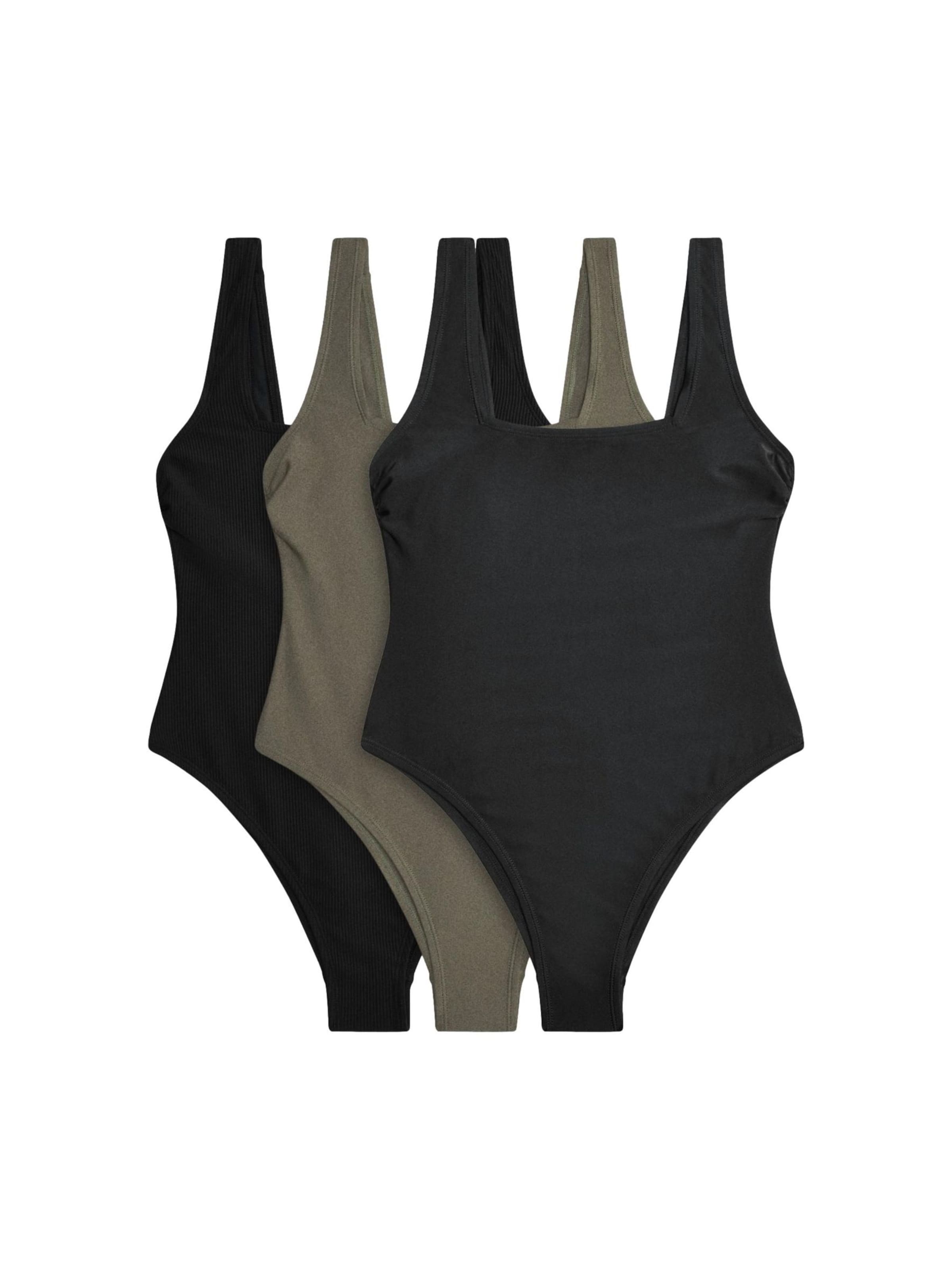 The Set Bustier Badpak in Groen: voorkant