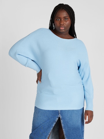 ONLY Carmakoma Пуловер 'New Adaline' в синьо: отпред