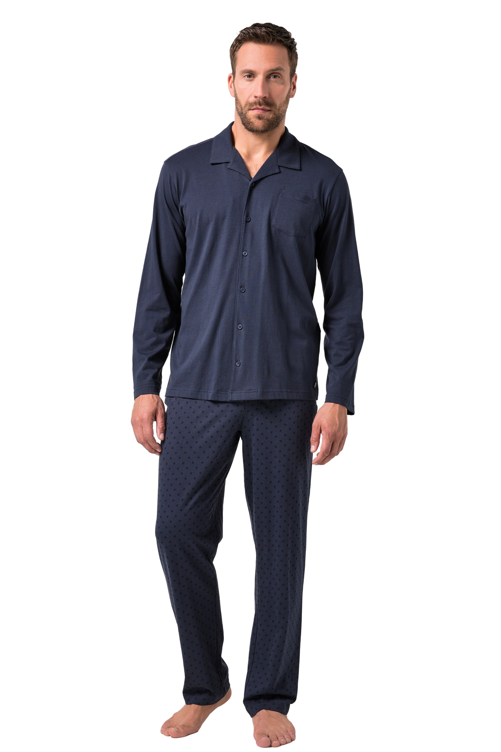 JP1880 Pyjama lang in Blauw: voorkant