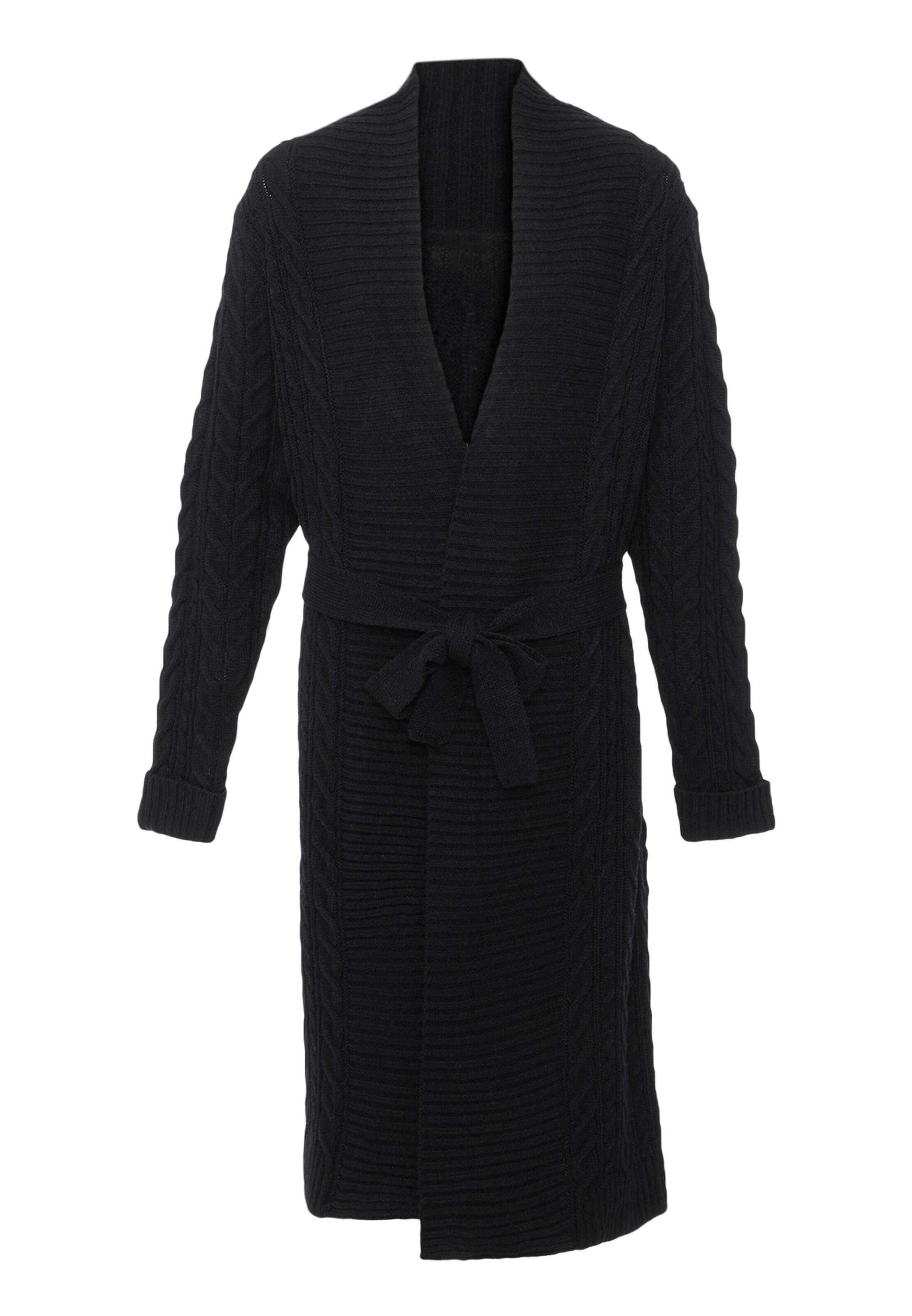 aleva Knit Cardigan in Black: front