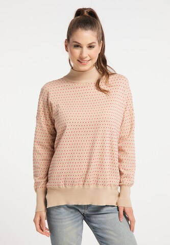 bēšs MYMO "Oversize" stila džemperis: no priekšpuses