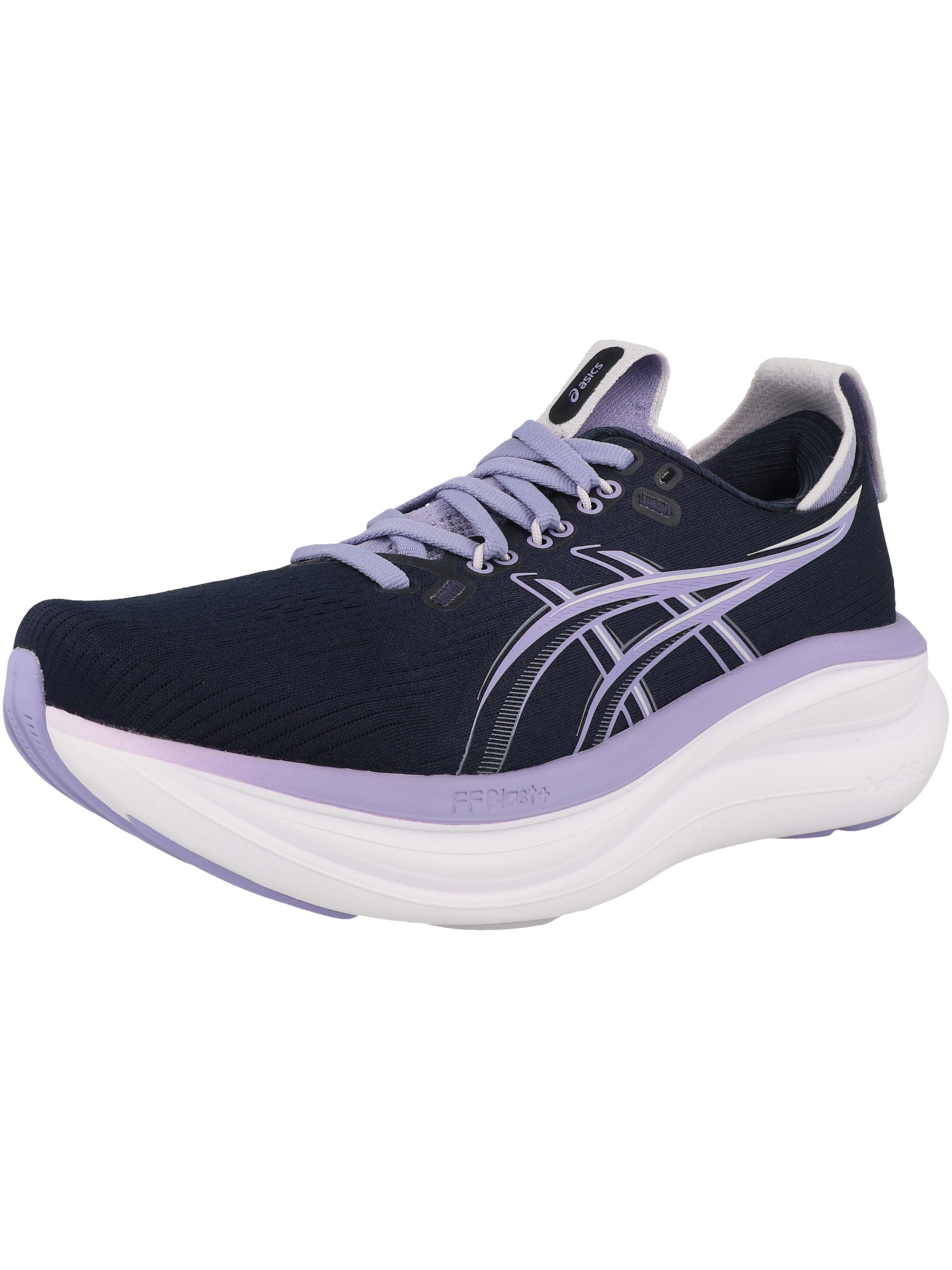 ASICS Laufschuhe 'Gel-Nimbus 28' in dunkelblau / lila / weiß, Produktansicht