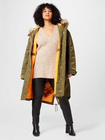 River Island Plus Parka zimowa w kolorze zielony