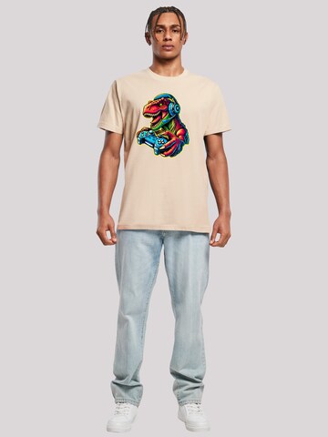 T-Shirt 'Dinosaurier Gamer' F4NT4STIC en beige