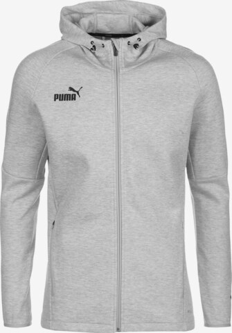 PUMA Athletic Zip-Up Hoodie in Grey: front